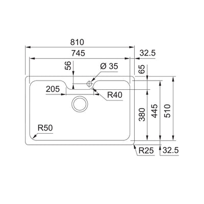 Load image into Gallery viewer, Franke Bell Kitchen Sink Stainless Steel Single Bowl BCX 110-75