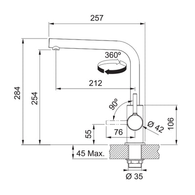 Load image into Gallery viewer, Franke Smart Kitchen Tap Lina L-Spout Swivel - CT9021C