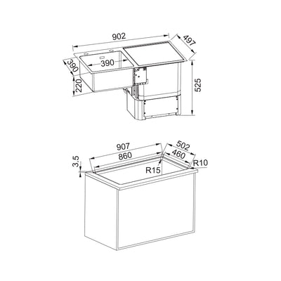 Load image into Gallery viewer, Franke Kitchen Sink Dishwasher Stainless Steel Double Bowl FSDW50