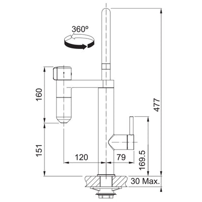 Load image into Gallery viewer, Franke Water Filter Kitchen Tap Vital Swivel