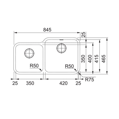 Load image into Gallery viewer, Franke Bell Kitchen Sink Stainless Steel Double Bowl BCX 120-42-35