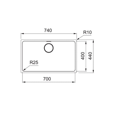 Load image into Gallery viewer, Franke Mythos Kitchen Sink Stainless Steel Single Bowl MYX 110-70