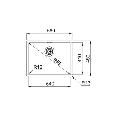 Load image into Gallery viewer, Franke Box Kitchen Sink Stainless Steel Single Bowl BXX 210-54