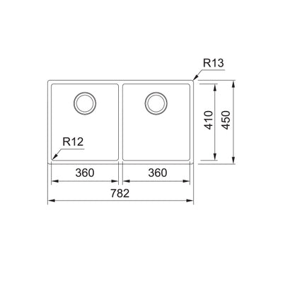 Load image into Gallery viewer, Franke Box Kitchen Sink Stainless Steel Double Bowl BXX 220-36-36
