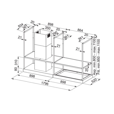 Load image into Gallery viewer, Franke Hood Mythos T-Shelf - FMY BK MATT F180