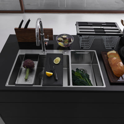Load image into Gallery viewer, Franke Box Center Kitchen Sink Stainless Steel Double Bowl BWX 220-54-27 WCR
