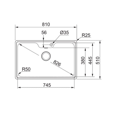 Load image into Gallery viewer, Franke Bell Kitchen Sink Stainless Steel Single Bowl BCX 610-81
