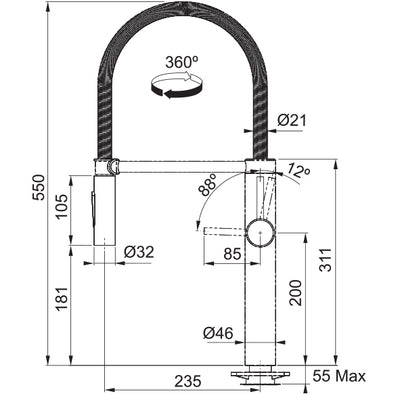 Load image into Gallery viewer, Franke Mythos Kitchen Tap Pescara Semi Pro XL - CT194S

