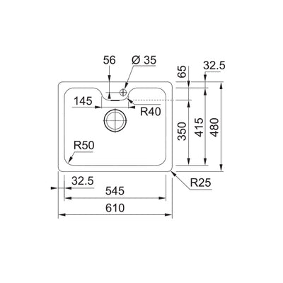 Load image into Gallery viewer, Franke Bell Kitchen Sink Stainless Steel Single Bowl BCX 110-55

