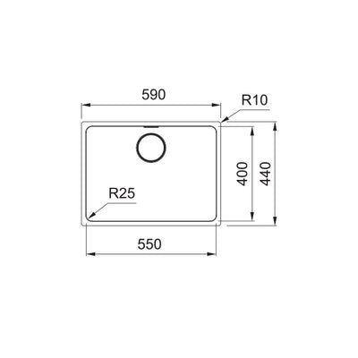 Load image into Gallery viewer, Franke Mythos Kitchen Sink Stainless Steel Single Bowl MYX 110-55
