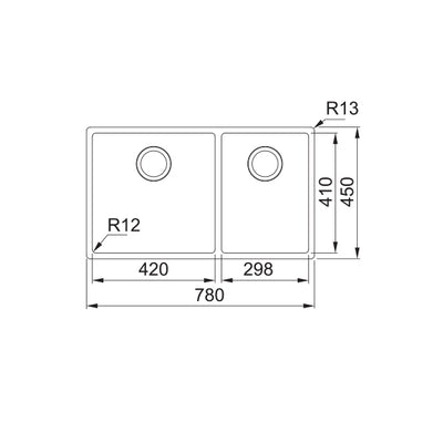 Load image into Gallery viewer, Franke Box Kitchen Sink Stainless Steel Double Bowl BXX 220-42-30

